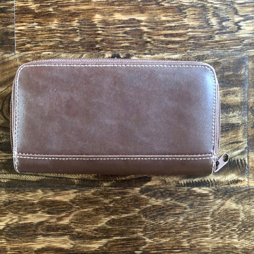 Vegan Leather Wallet - Brown (EUC)